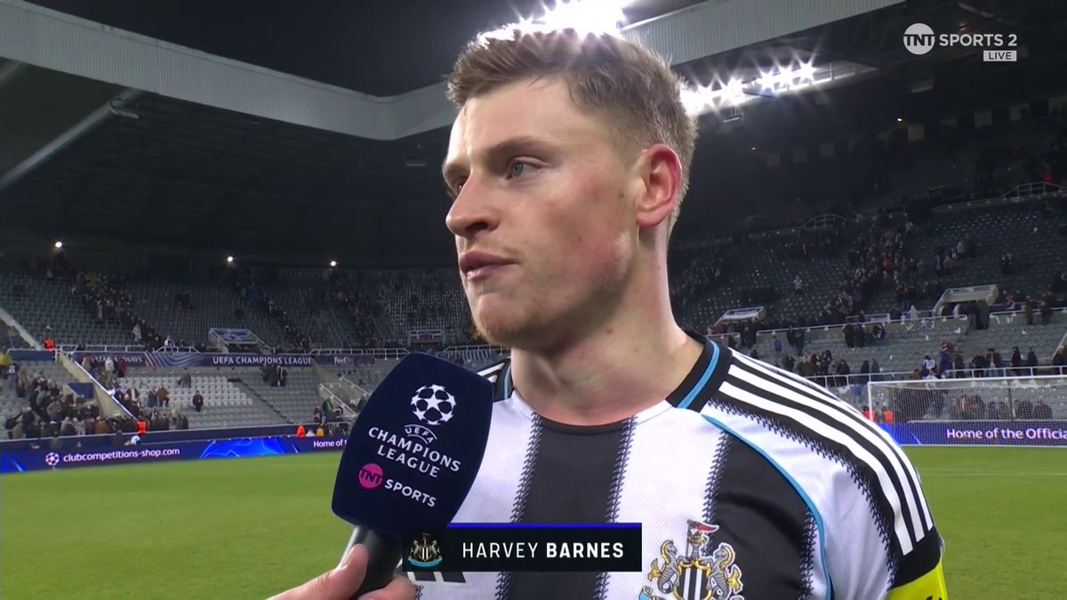 "It was a really special night" 🤩 Newcastler goalscorer Harvey Barnes analyses his team's performance and looks ahead to their trip to Paris next week. @dannyjamieson | TNT Sports &amp; discovery+ UK