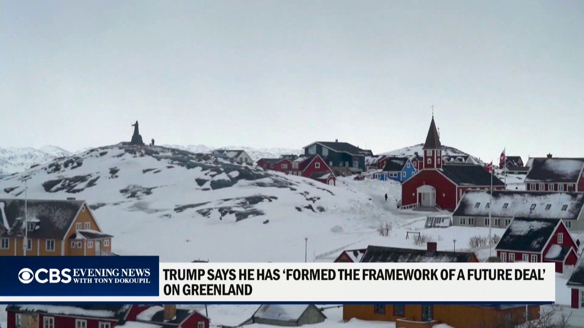 While Trump claims a breakthrough on U.S. control of Greenland, diplomatic sources tell CBS News there is no such deal. There is a framework proposal that would expand security for the Arctic territory beyond the existing 1951 U.S. agreement. Margaret Brennan has more.