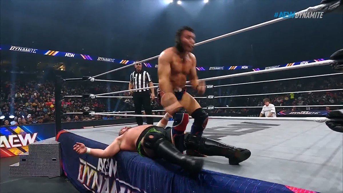 A BRUTAL series of suplexes by 柴田勝頼 / Katsuyori Shibata on Speedball Mike Bailey behind the ref's back! Watch #AEWDynamite LIVE on TBS & HBO Max