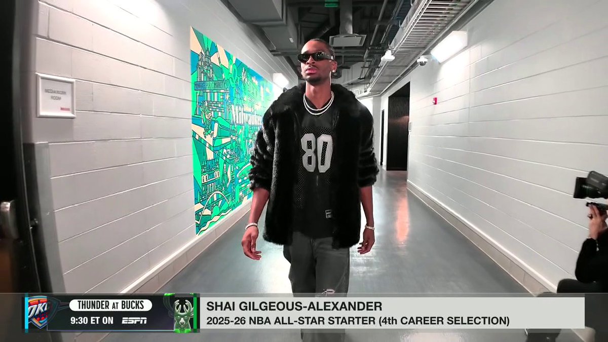 SGA's fit as he arrives to take on Giannis and the Bucks 🔥 Watch Thunder-Bucks at 9:30 ET on ESPN and the ESPN App!