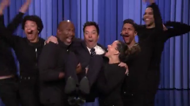 Jimmy and the studio audience dance to Rihanna’s “We Found Love” the same way the cast of #Hamnet did 🤣 #FallonTonight