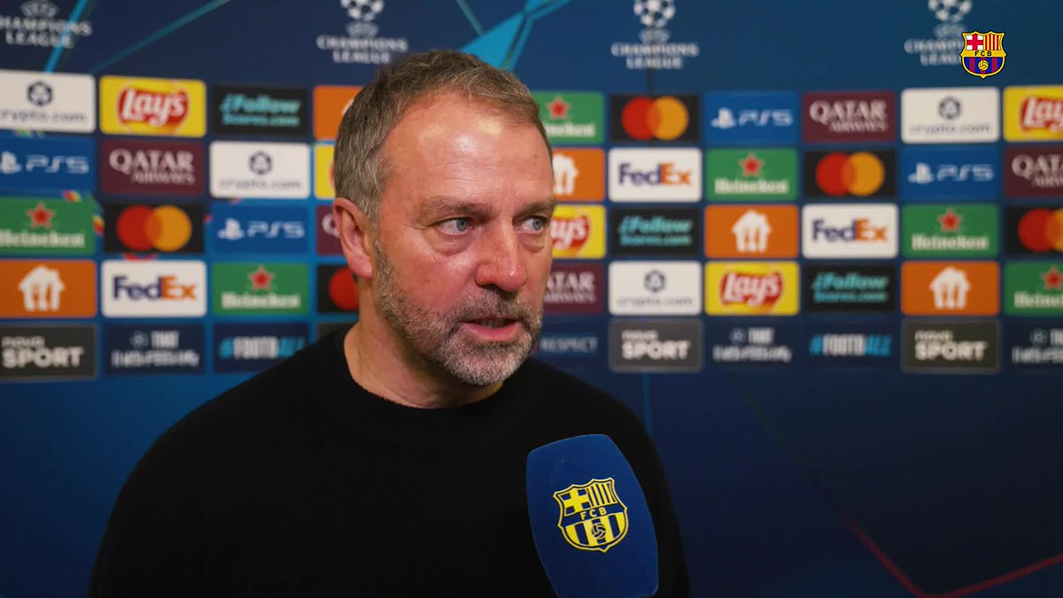 Hansi Flick’s reaction after the win in Prague.