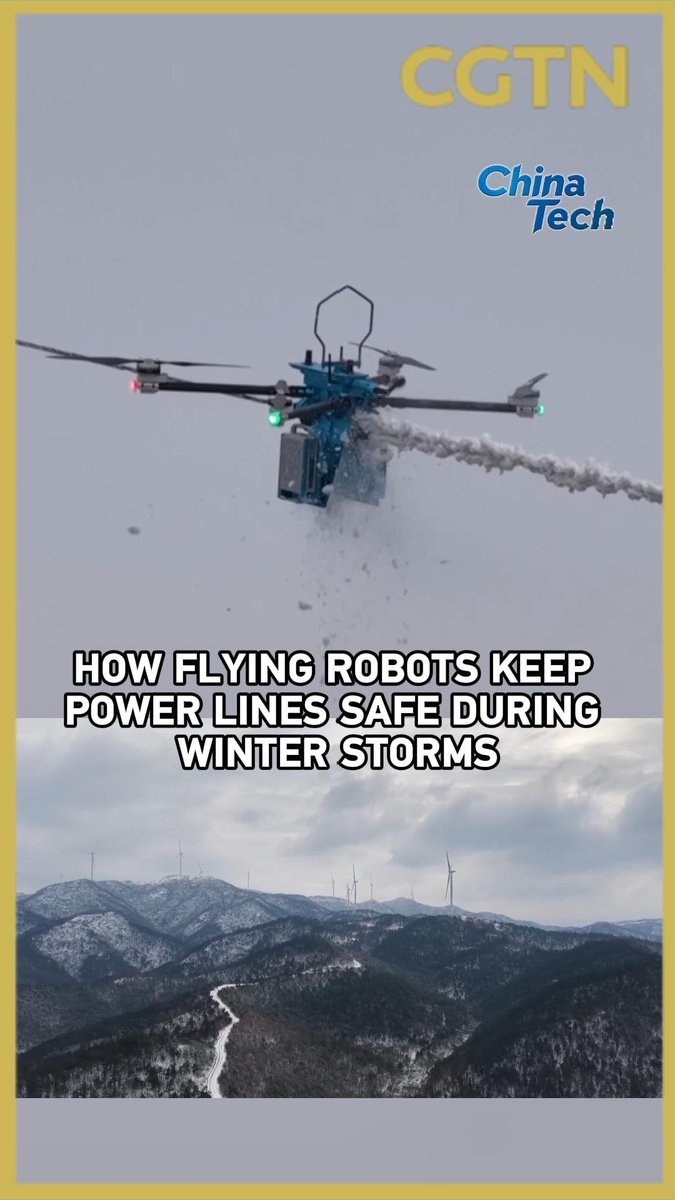 Watch how flying #robots chew ice off power lines in #China