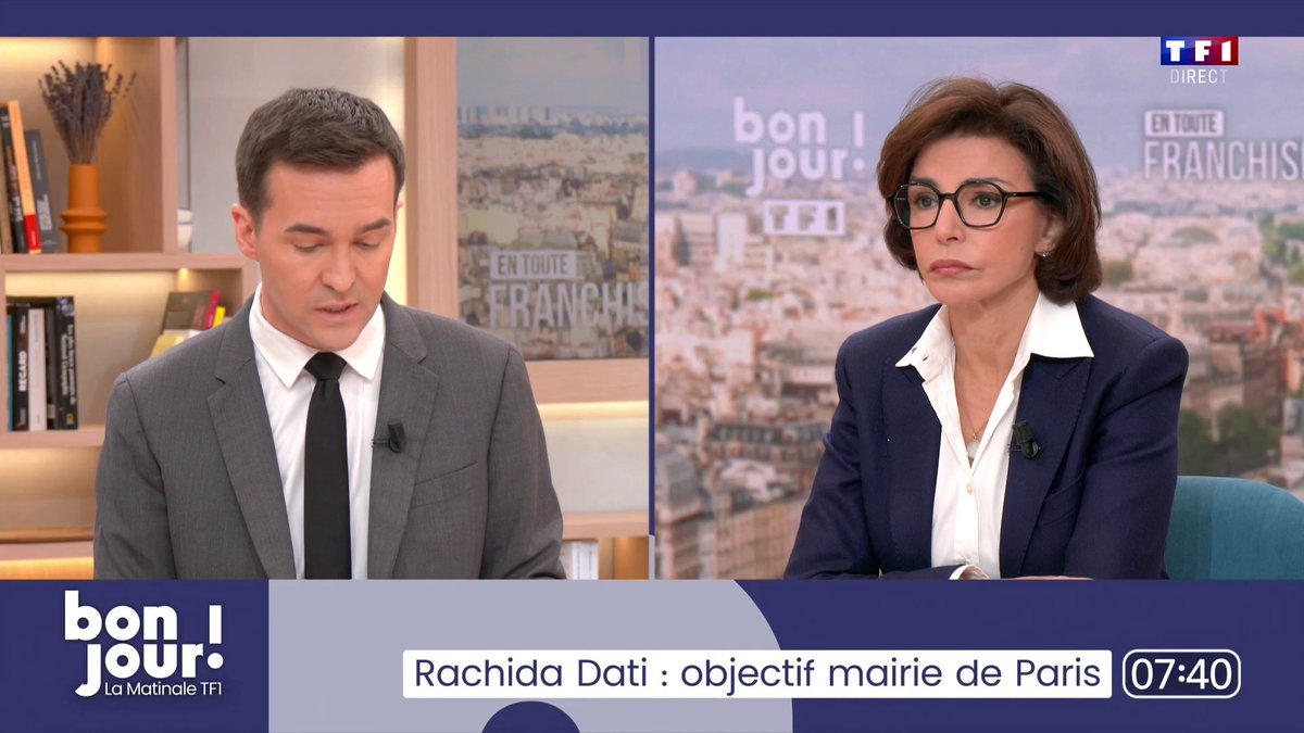 Mairie de Paris : "J’ai une équipe sérieuse, une liste qui rassemble toutes les tendances, contrairement à la gauche, faite de bric et de broc, qui vide les fonds de tiroir. J’irai jusqu’au bout avec cette liste, avec un vrai projet, pas élaboré en 15 jours" – Rachida Dati ن