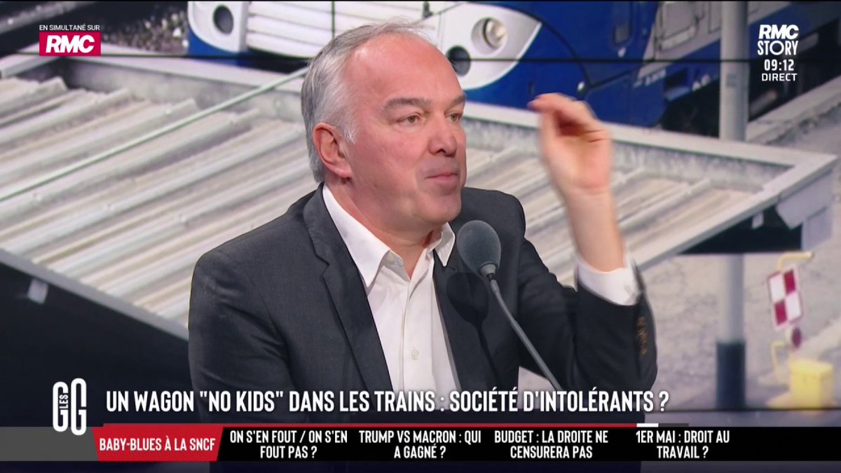 🚋 Un wagon « no kids » dans les TGV 🗣️ Le ras-le-bol d'Olivier Truchot : "On est dans une société qui ne supporte plus les autres. Oui, les enfants, ça fait du bruit, c'est la vie. On était champions d'Europe de la natalité et maintenant, c'est la France de l'EPHAD." #GGRMC