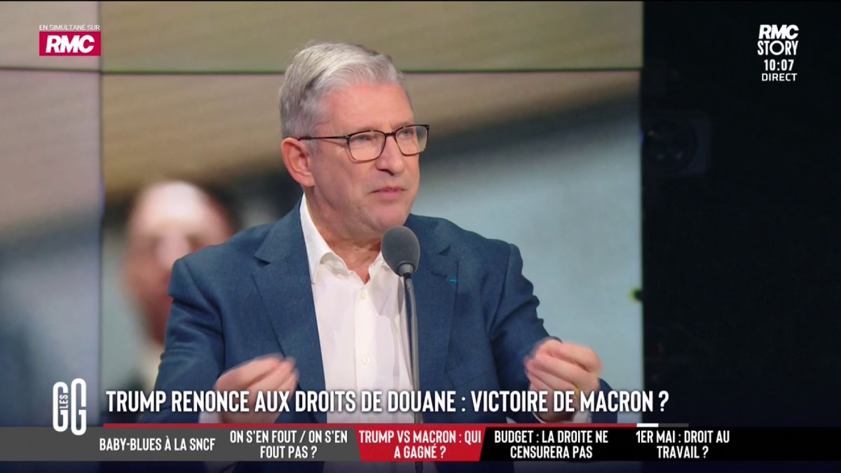🦾 Macron a-t-il remporté son bras de fer contre Trump ? 🗣️ Emmanuel de Villiers : " Ras-le-bol du Trump-bashing. Quand Trump dit blanc, on le critique, mais quand Trump dit noir, on le critique aussi. Il défend la stabilité du monde et la liberté." #GGRMC