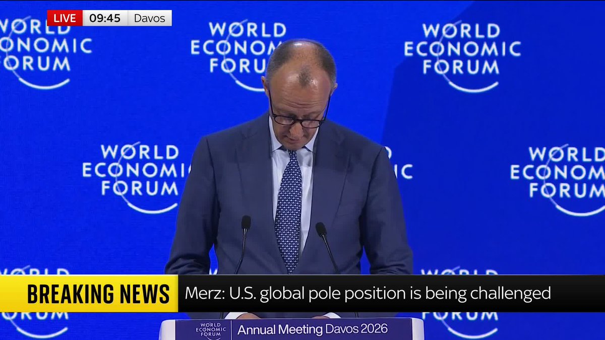 "We will protect Denmark, Greenland and the north from the threat of posed by Russia" German Chancellor Friedrich Merz says he welcome Trump's U-turn on tariffs ⬇️