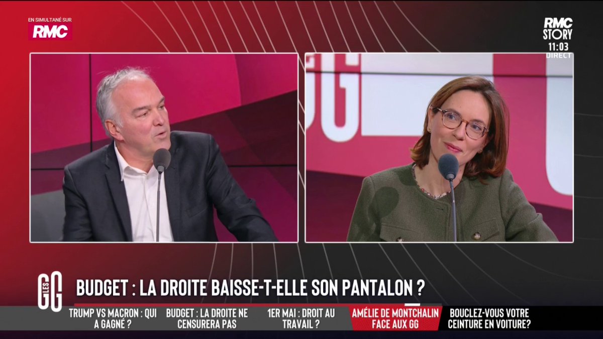 🎙️ Olivier Truchot : "Vous avez pris votre carte au PS ?" 🎙️ Amélie de Montchalin, ministre des Comptes publics : "Je pourrais prendre la carte des LR aussi. Il y a beaucoup de cartes dans ce budget. C'est pas parce qu'on a discuté avec le PS que le budget est socialiste." #GGRMC