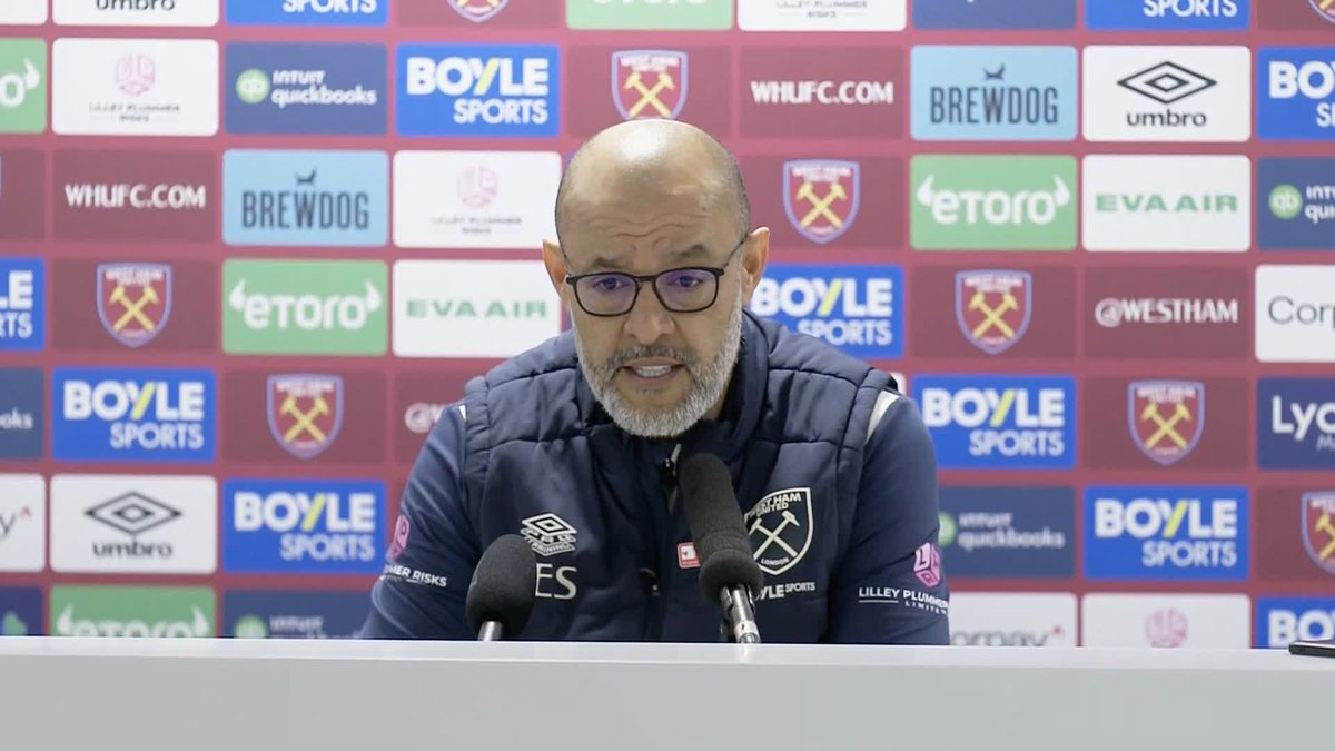 "The club does normally seek players for the future" 🗣️ Nuno Espírito Santo shares his thoughts on West Ham's new signing of Keiber Lamadrid ⚒️
