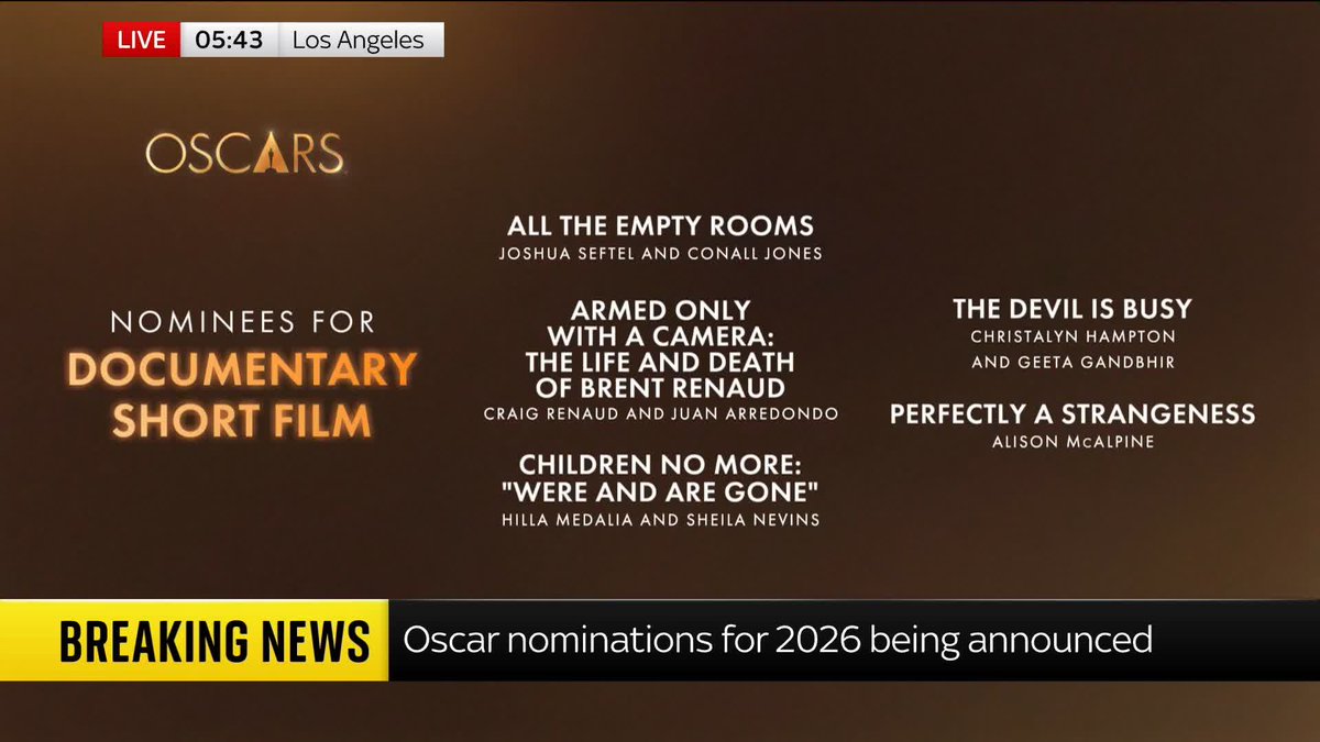 Sky's Children No More: 'Were and are gone' has been nominated for Best Documentary Short Film at the 2026 Oscars. 📺 Sky 501, Virgin 602, Freeview 233 and YouTube