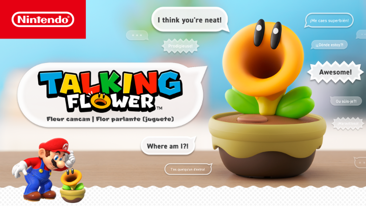 Brighten your day with Talking Flower, straight out of Super Mario Bros. Wonder! This little character will spontaneously speak throughout the day sharing quips, words of encouragement, and more. Talking Flower launches March 12. Pre-order today: