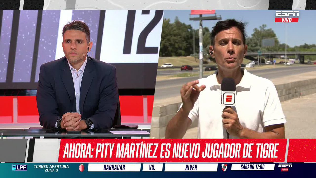 SOLO FALTA LA FIRMA El Pity Martínez, a detalles de convertirse en nuevo refuerzo de Tigre. ▶️ Mirá #ESPNF12 en el Plan Premium de #DisneyPlus