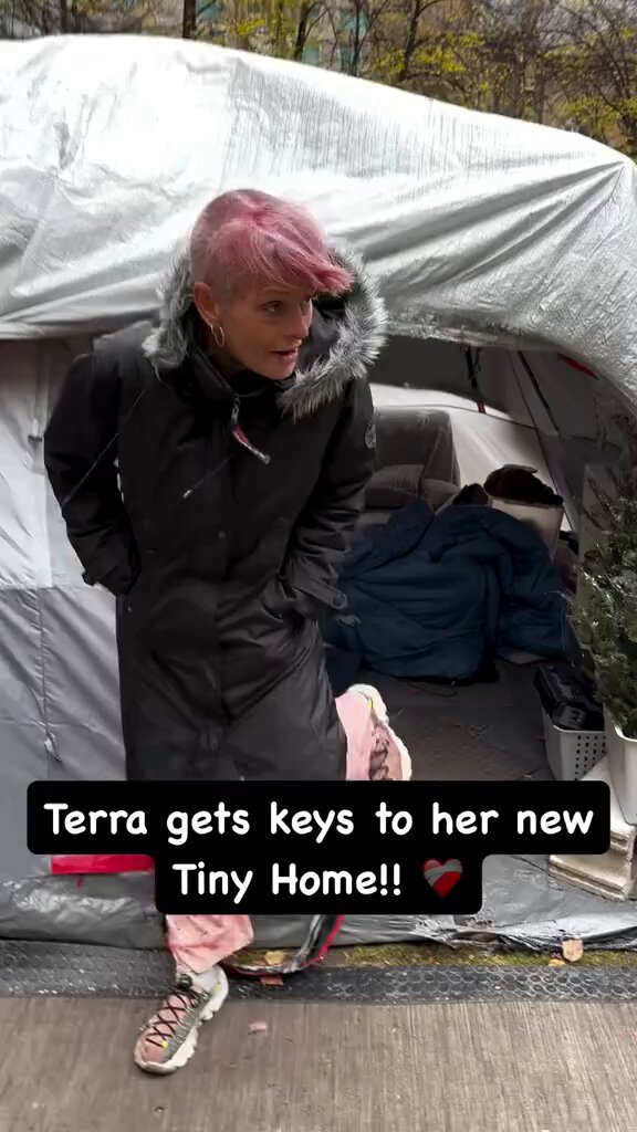 Do you know what has a huge impact on mental health? Being homeless! Do you know what improves it? SHELTER! Look at the relief of this person ....