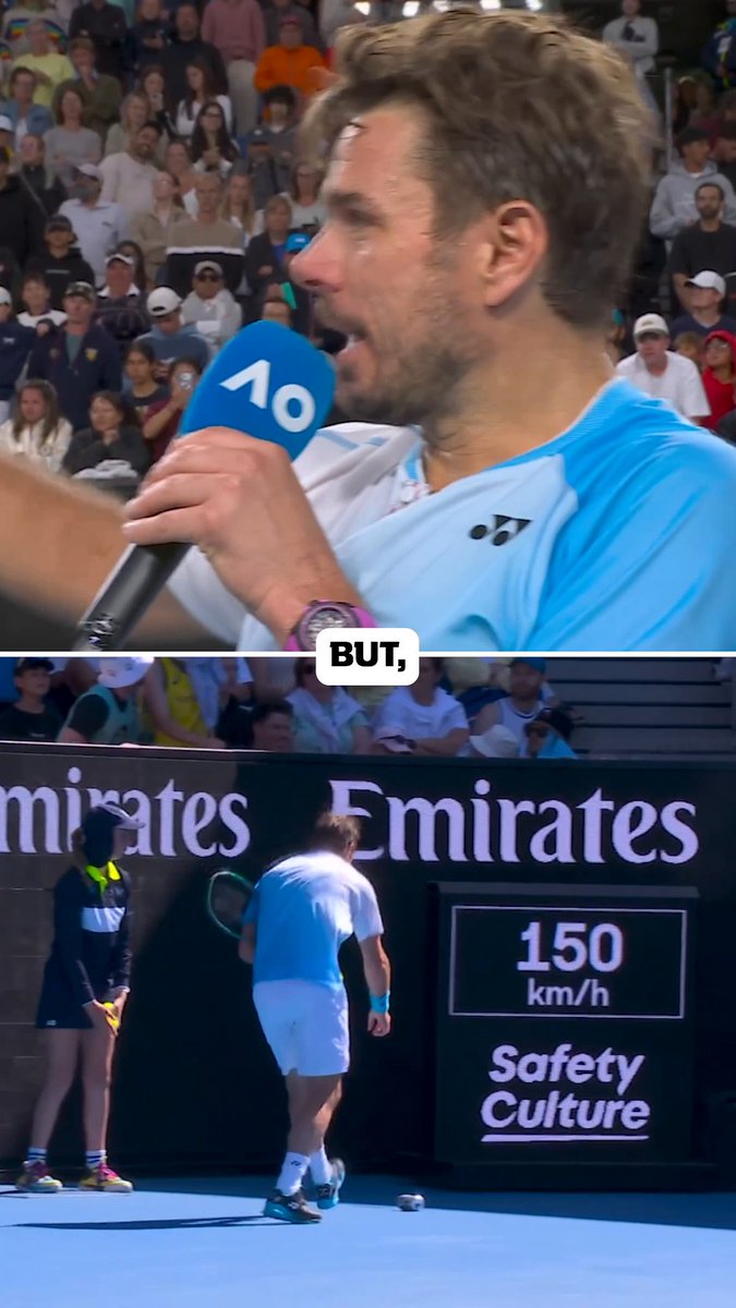 Stan Wawrinka picked up a beer a fan dropped during the match and says he's ready for one after his five-set win 🍺😅