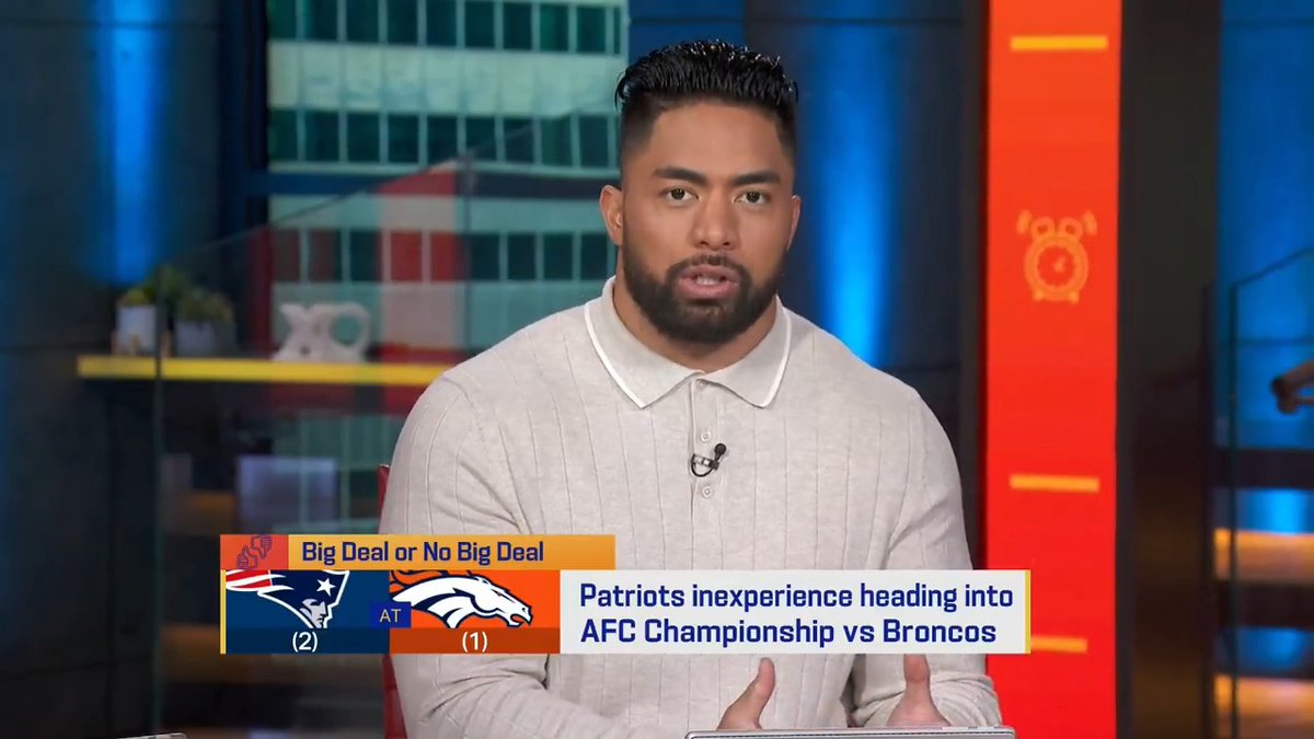 "They actually have more [playoff] experience than the Broncos." Manti Te'o isn't worried about the lack of experience for Patriots players like Drake Maye headed into the AFC Championship.