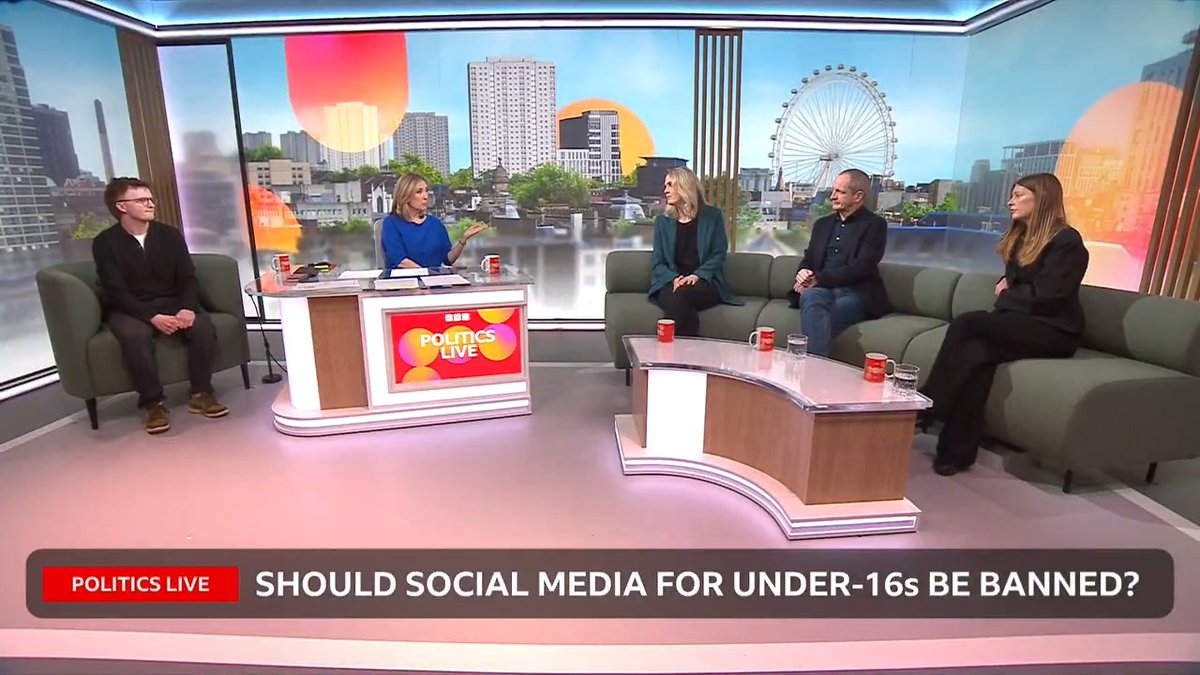 "I see a ban as just moving the harm, young people will still be accessing these places online," Paddy Crump tells #PoliticsLive Young people will still use platforms like "online gaming" and forums, the mental health and digital rights campaigner adds