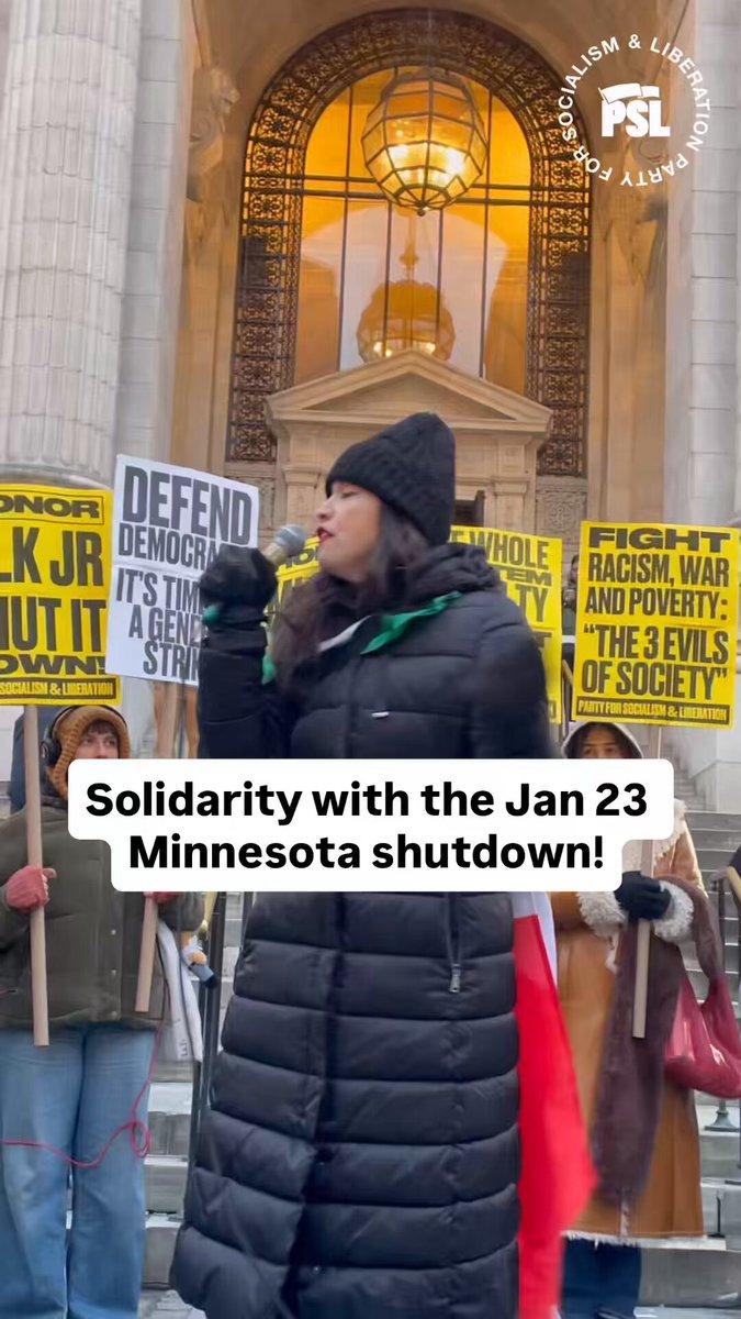 Solidarity with the people of Minnesota as they prepare for a bold, historic shutdown on Friday, January 23! Karina Garcia joined New Yorkers this week in protest of the one-year anniversary of the Trump regime 2.0 and to demand an end to ICE terror once and for all. Minnesota reminds us that we have the power to shut down not just Trump, or shut down ICE, but to shut down the whole system!