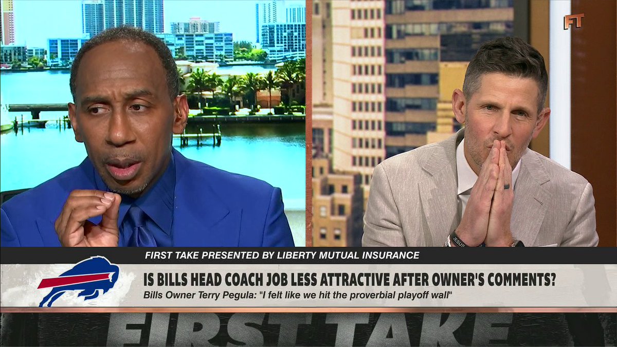 "The job is attractive, but it's less attractive when you see an owner who appears a bit clueless ... and a GM that appears to be covering his you know what." —Stephen A Smith on the Bills' head coach opening 😯