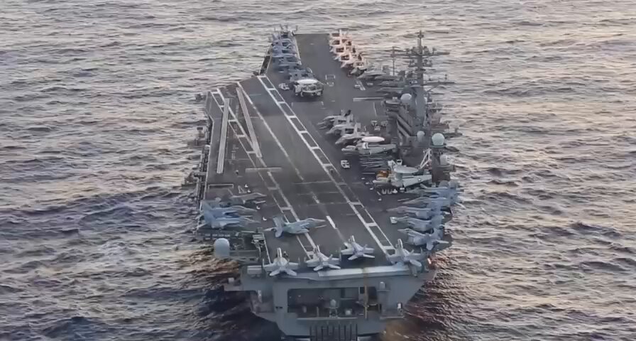 The USS 🇺🇸 Abraham Lincoln aircraft carrier can stay at sea for over 20 years without refueling, is 1,092 feet long, holds 70 jets, and launches them at 150 mph in just 2 seconds. This war machine is heading straight for Iran as we speak.