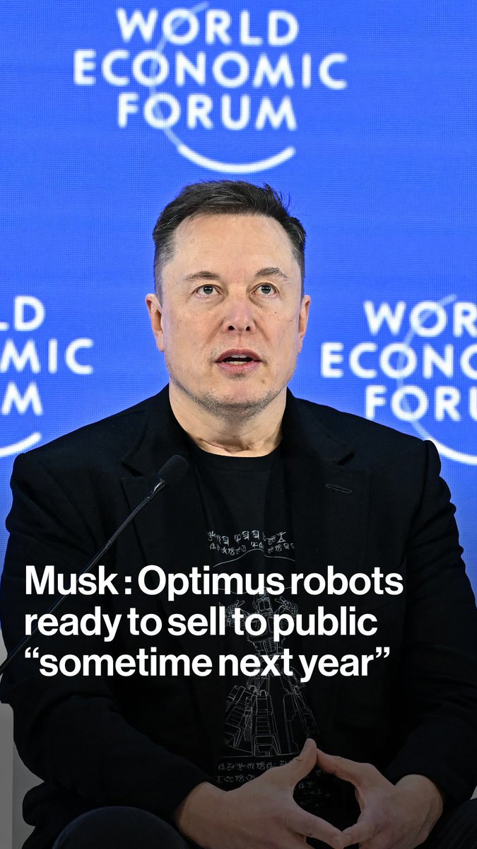 Elon Musk made his first appearance at Davos on Thursday where he announced to a crowd that the Tesla Optimus robot would be ready to sell to the public "sometime next year"