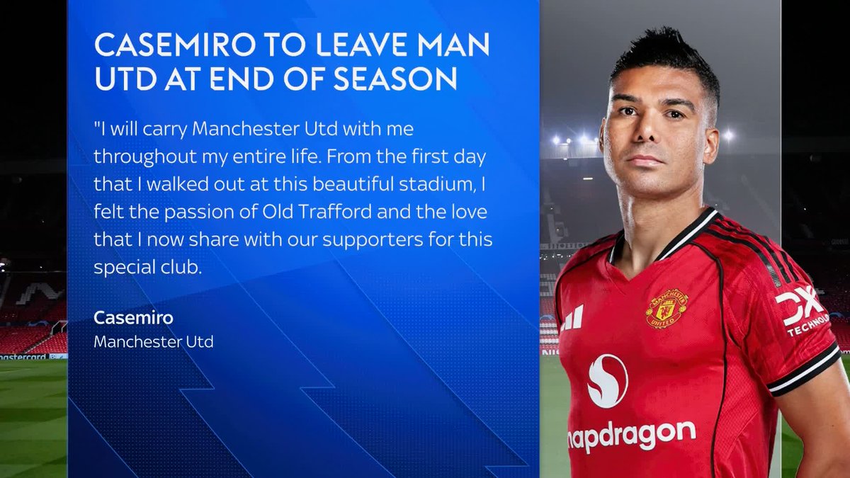 ''I will carry Manchester United with me throughout my entire life'' Casemiro's statement with the Brazilian leaving Manchester United come the end of the season ⤵️