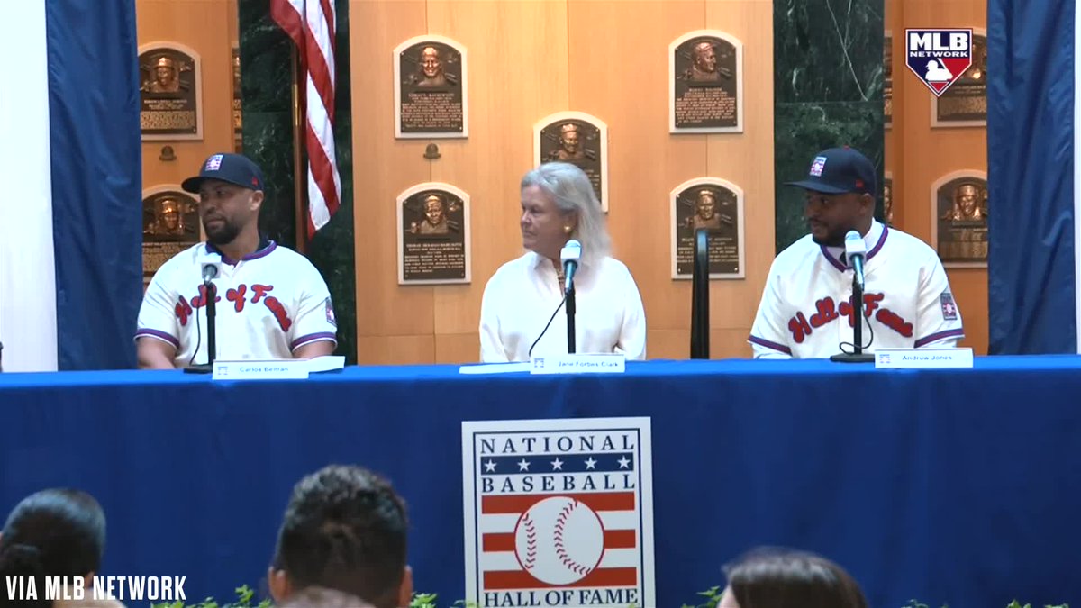 Carlos Beltrán says he hasn't gone through the process of discussing what cap he'd like to have on his Hall of Fame plaque "As soon as I finish the whole process here in Cooperstown, you guys will find out which hat I will wear"