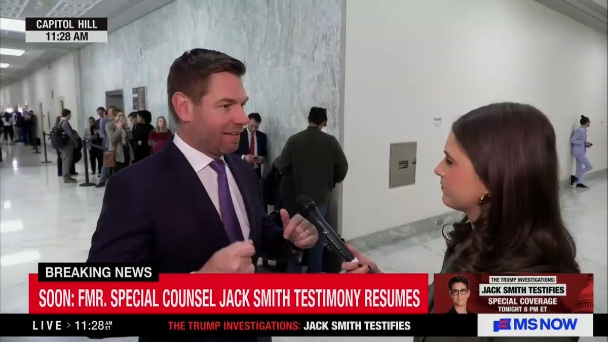 Rep. Swalwell: Jack Smith didn't do anything wrong. The people who are trying to cover for Donald Trump, the Republican members of the committee, they are the ones who history will judge harshly. Only one person was responsible for January 6th, and that was Donald Trump.