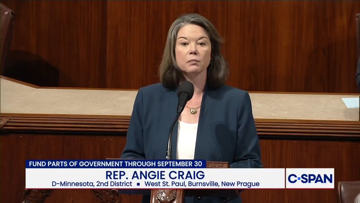 .Angie Craig (D-MN): “I won't vote to Give Kristi Noem’s ICE one damn penny."