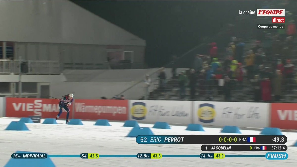 LE DOUBLÉ FRANÇAIS 🤯 Quelle course de nos tricolores sur l’individuel de Nove Mesto ! Eric Perrot et Emilien Jacquelin montent respectivement sur la première et deuxième marche du podium 🚀