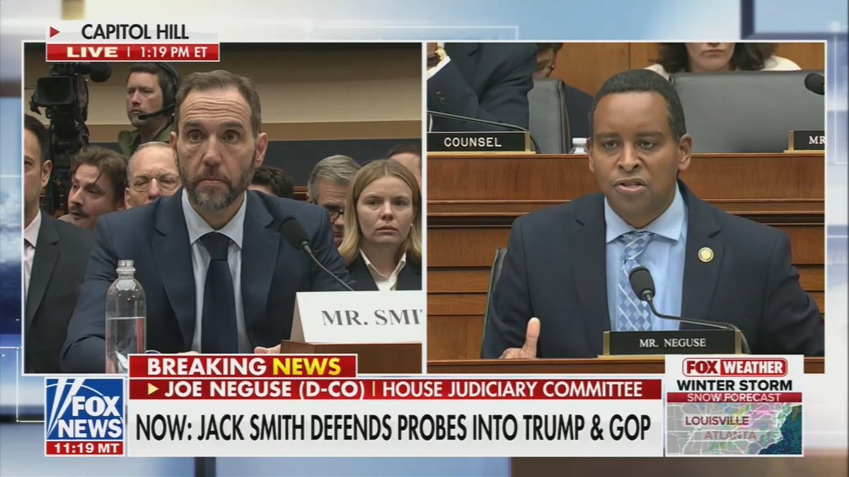 Rep. Neguse: Trump is live tweeting this hearing. Let me read to you what he posted. 'Jack Smith is a deranged animal who shouldn't be allowed to practice law. Hopefully the Attorney General is looking at what he's done.' We have a word for this. It's called weaponization. It's called corruption.