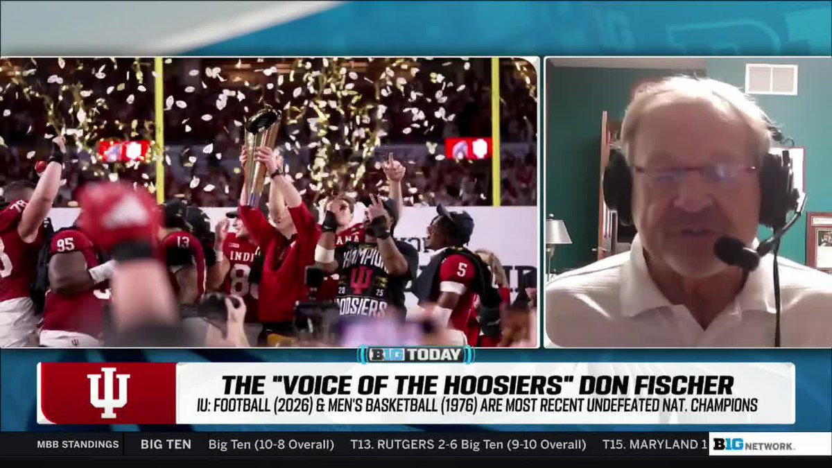 Two eras. Two undefeated champions. One voice. 🎙️ Don Fischer reflects on the parallels between Bob Knight's and Curt Cignetti’s national championship runs 🏆 #B1GToday x Indiana Football x Indiana Basketball