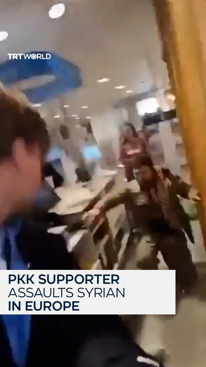 Video footage shows supporters of PKK terror group assaulting a Syrian man in the Netherlands. The footage was later allegedly shared by the assailant on his social media, which he has since deleted