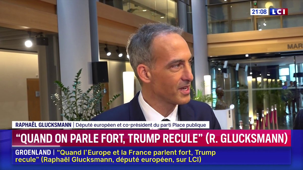 🔴 "La seule manière pour la France de renouer avec un destin, c'est d'être la locomotive de l'émergence d'une puissance européenne". 🗣️ Raphaël Glucksmann (Raphael Glucksmann), député européen et co-président du parti Place publique, est l'invité de Darius Rochebin 📺 Sur LCI