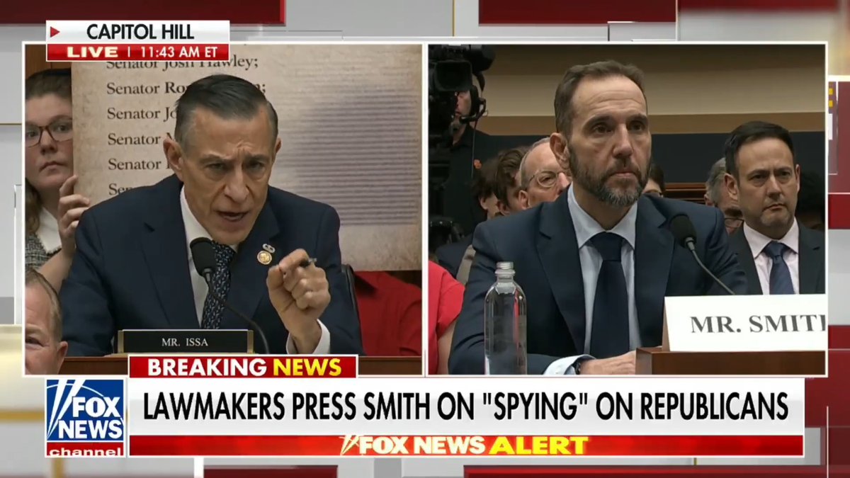 🚨🚨🚨 BOMBSHELL: SPYING ON REPUBLICANS Joe Biden-appointed “Special Counsel” Jack Smith WITHHELD information from a judge — refusing to disclose that he was going to SPY on the REPUBLICAN Speaker of the House. Rep. Darrell Issa exposed it. Democrats tried to shut him down. “We have an ADMISSION! How many times are you gonna interrupt me?!”