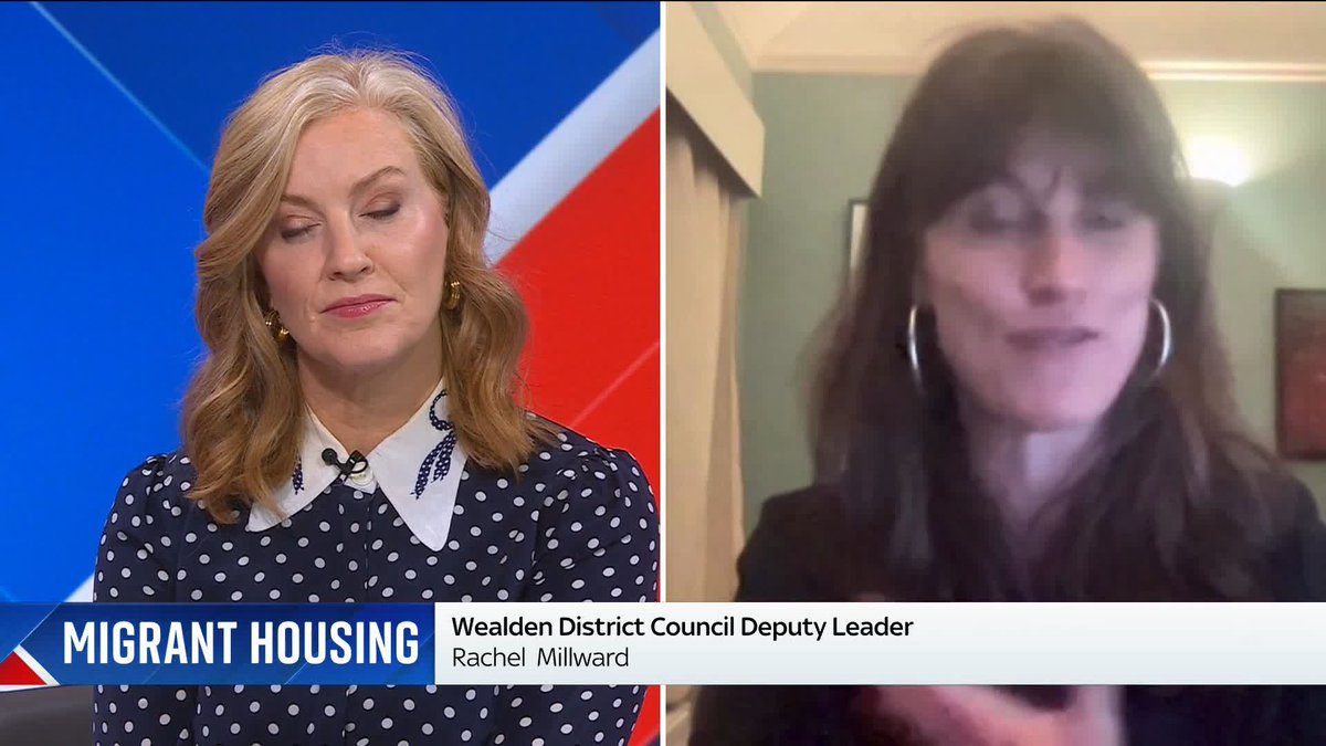 "It's really a kind of performative cruelty from Labour." Wealden District Council deputy leader Rachel Millward tells Sarah-Jane Mee the community has made it clear that moving asylum seekers to army camps isn't the answer. 📺 Sky 501, Virgin 602