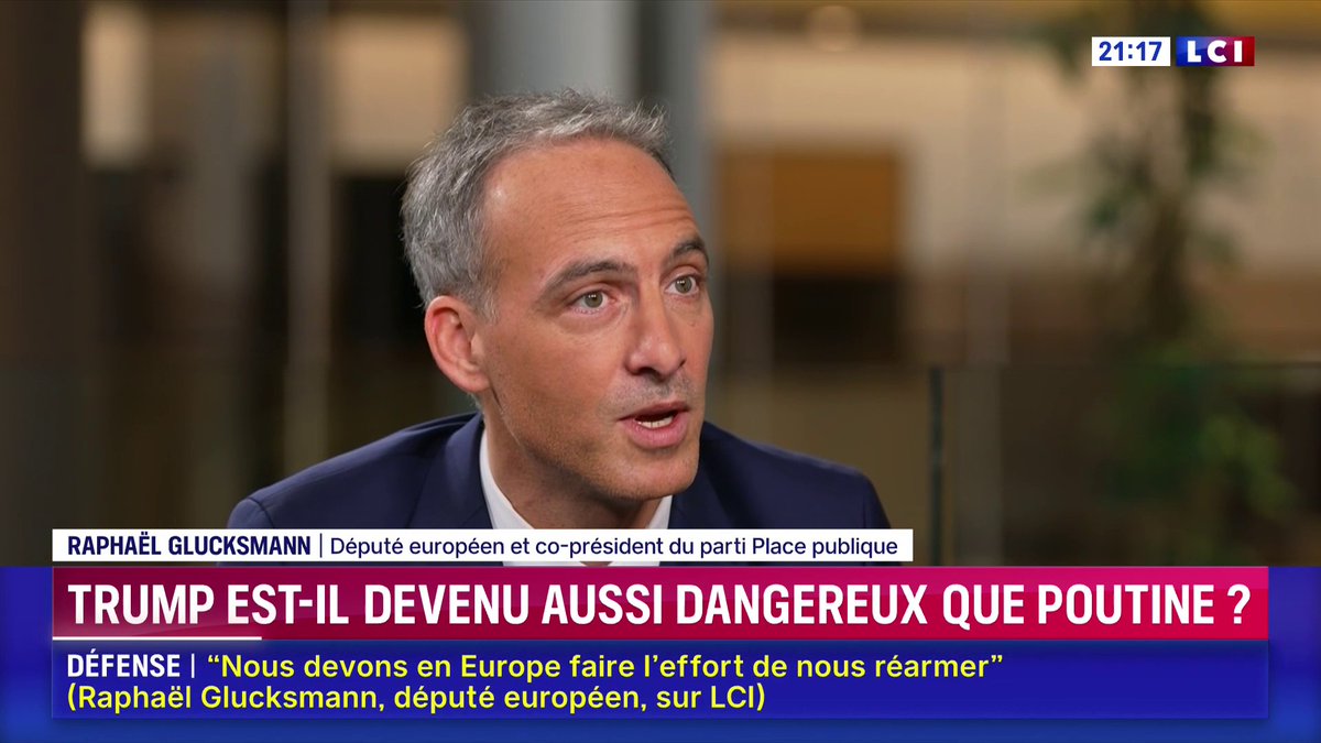 🔴 SMS d'Emmanuel Macron à Donald Trump : "Je ne l'admets pas, tout comme je n'admets pas que le président américain invite Vladimir Poutine au conseil de la paix". 🗣️ Raphaël Glucksmann (Raphael Glucksmann) est l'invité de Darius Rochebin 📺 Sur LCI