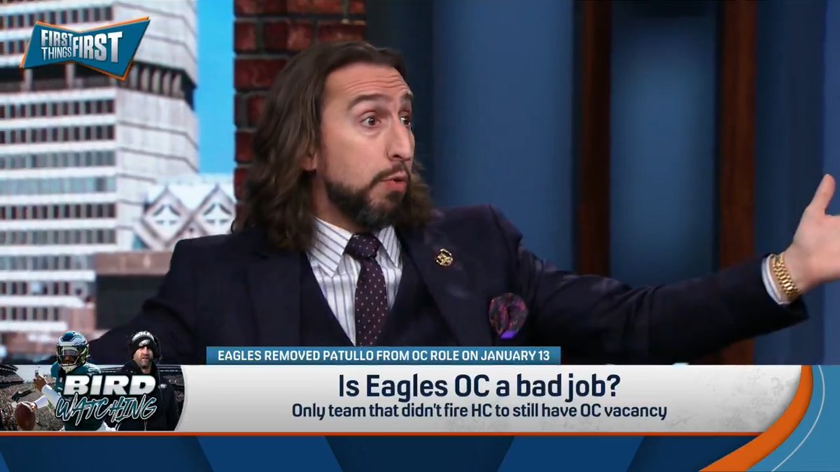 “There are 13 teams that if their play caller position were open, I think is more attractive than the Eagles play caller position.” nick wright thinks Philly’s OC job either ends in a promotion or a firing: