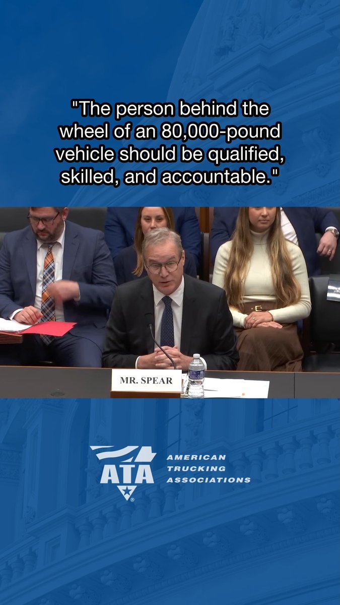 The CDL should represent a promise to everyone sharing the road that the person behind the wheel of an 80,000-pound vehicle is qualified 👏, skilled 👏, and accountable 👏. Thank you again Chairman Congressman Jeff Van Drew, Ranking Member Congresswoman Jasmine Crockett, and members of the House Judiciary GOP 🇺🇸🇺🇸🇺🇸 House Judiciary Dems Committee subcommittee for the opportunity to testify on behalf of the American Trucking Associations. 🔗 Learn more: