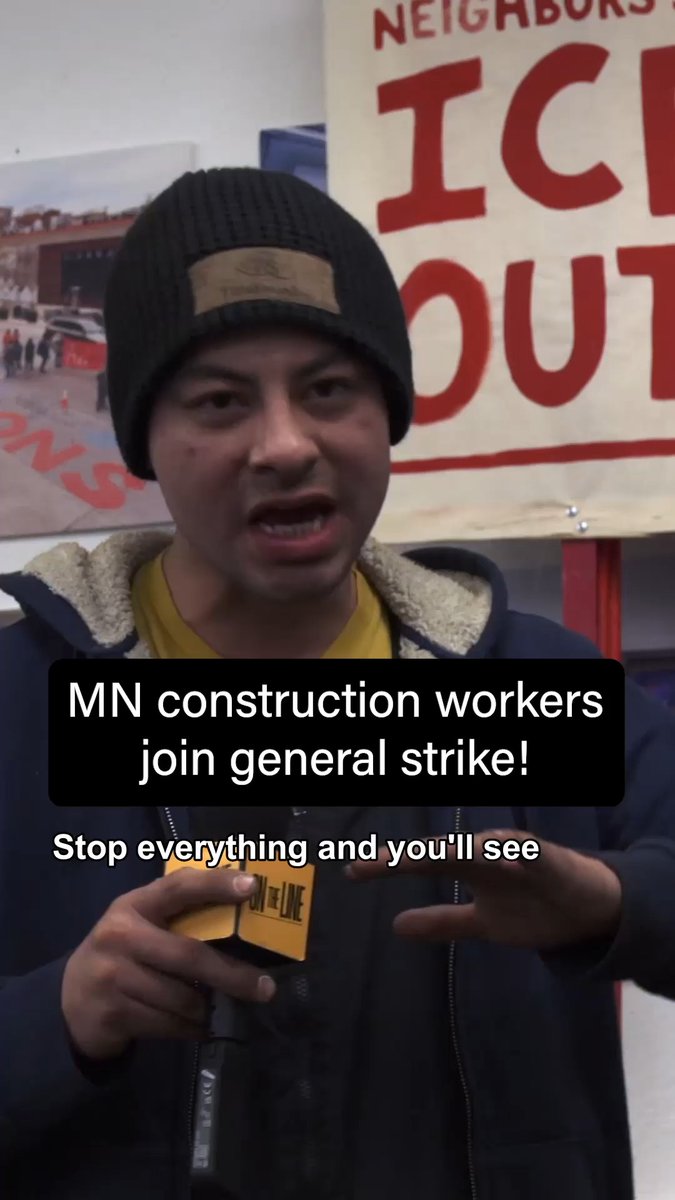 Construction workers representing Centro de Trabajadores Unidos en Lucha in Minnesota have just joined the calls for a general strike Friday, Jan. 23. The total economic shutdown – no work, no school, no shopping — is a massive statewide action demanding ICE out of Minnesota. Produced by On the Line