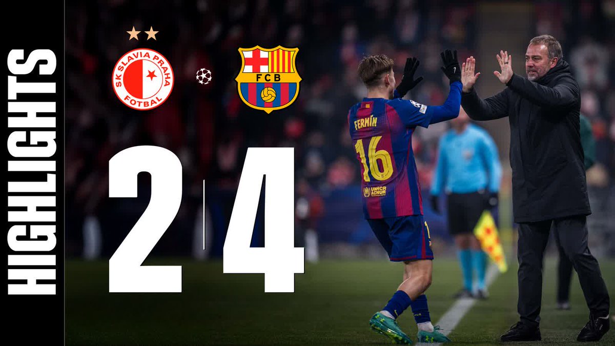 سلافيا براغ 2️⃣-4️⃣ برشلونة