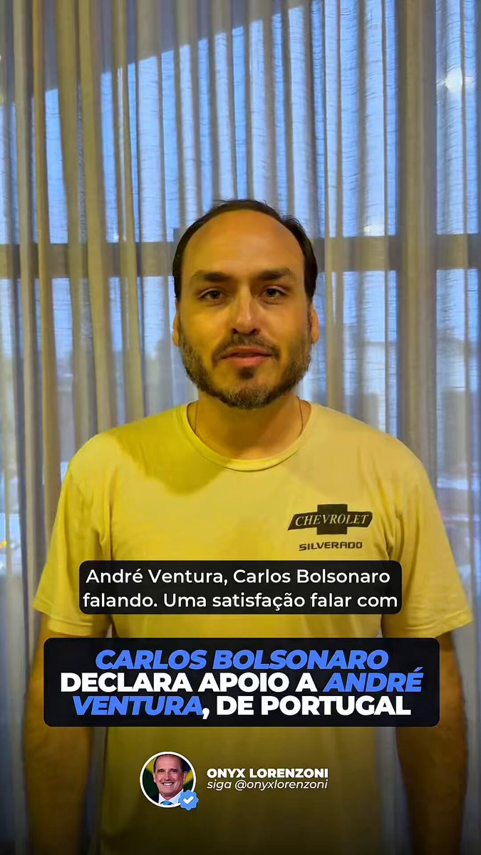 Carlos Bolsonaro (Carlos Bolsonaro) declarou apoio a André Ventura para presidente. No dia 8 de fevereiro, Portugal não vai eleger apenas um presidente. Vai escolher entre o passado de fracasso socialista e um futuro de soberania e liberdade. E eu não tenho dúvida do caminho que o bravo povo português irá tomar.