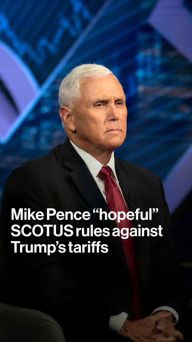 Former US Vice President Mike Pence tells @jmathieureports that he's "hopeful" the US Supreme court overturns President Trump's tariff authority under the emergency statute