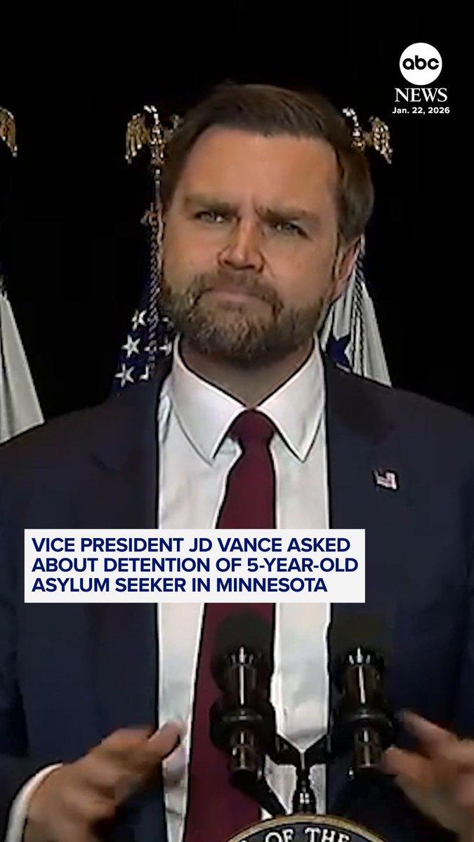Vice President JD Vance was asked by a reporter about a 5-year-old boy who was taken into custody with his father by ICE agents in Minnesota and whether he's "proud" of how the Trump administration is conducting its immigration crackdown in the state.