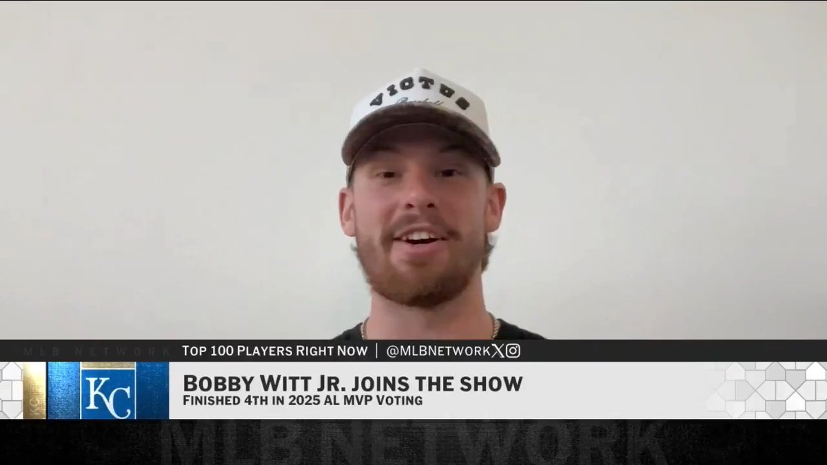 "It's truly an honor to be ranked No. 3, but it's also motivation to keep working hard to stay up there." Kansas City Royals superstar Bobby Witt Jr has landed in the top 3 on the #Top100RightNow for the second straight year!