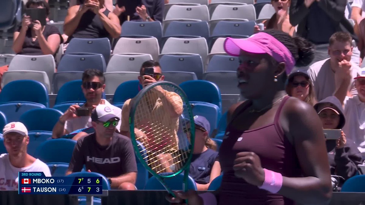 A first EVER Grand Slam fourth round secured ✅ Victoria Mboko, take a bow 👏 Wide World of Sports • ESPN • TNT Sports • WOWOWテニス • #AO26