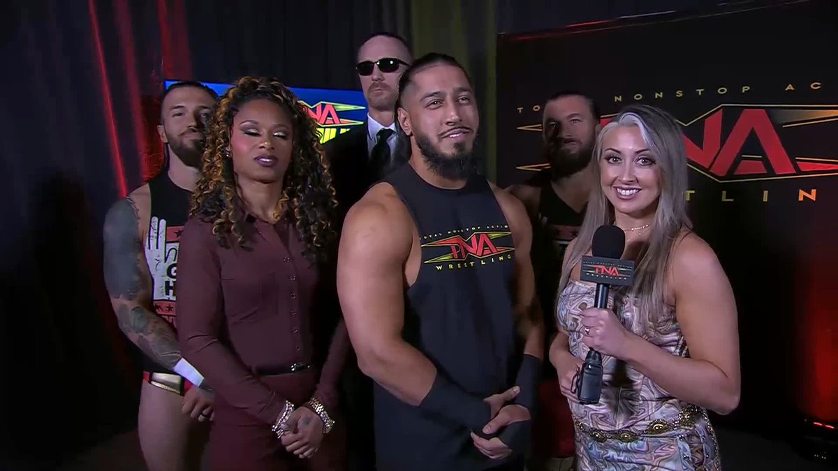 .gia miller // glam caught up with Mustafa Ali and Order 4 ahead of Ali's MAIN EVENT clash with #BrotherNero DELETED TONIGHT on Thursday Night #TNAiMPACT on AMC TV!