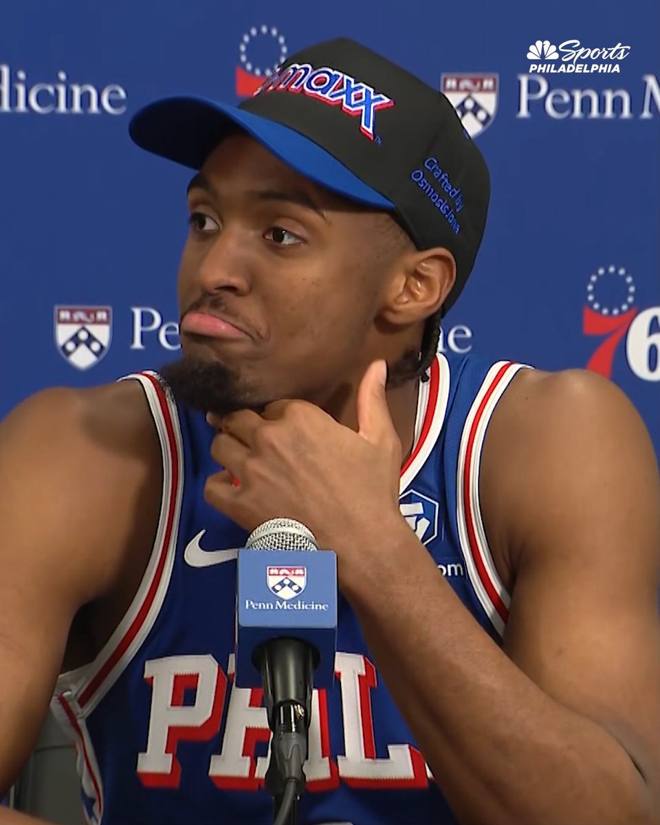 "Did they give you an explanation at all on the no-call on the goaltend there?" Tyrese: "Nope."