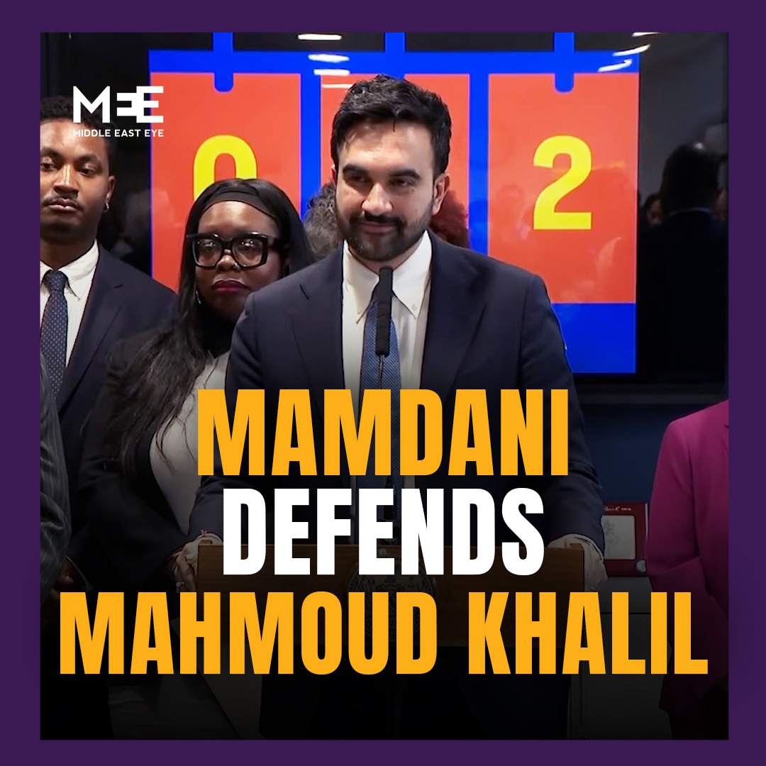 New York City Mayor Zohran Mamdani said on Thursday that Mahmoud Khalil, who is now facing deportation to Algeria, “is a New Yorker” who “should remain in New York City”