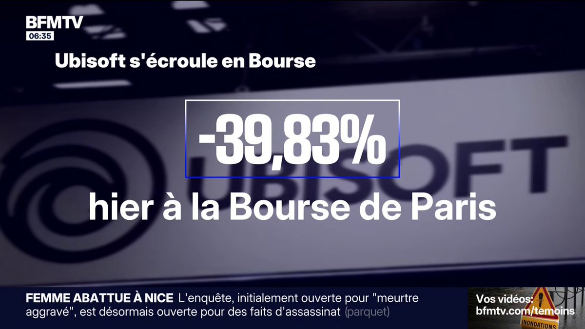 Le géant français Ubisoft s'effondre en bourse et suspend le développement de six jeux vidéo
