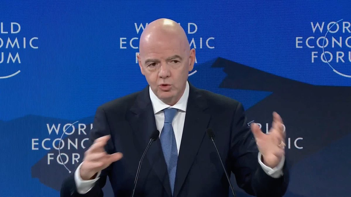 FIFA president Gianni Infantino aimed a jibe at England football fans during his speech at the World Economic Forum in Switzerland, saying it was 'really special' that no British nationals were arrested during the 2022 World Cup in Qatar 🏆